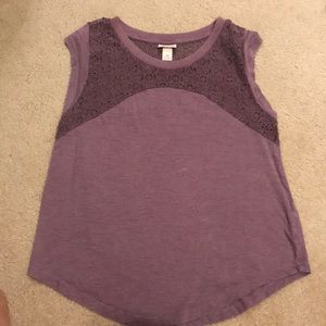 Purple Tshirt with lace design